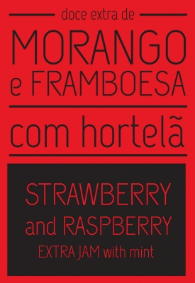 DOCE DE MORANGO E FRAMBOESA COM HORTELÃ 