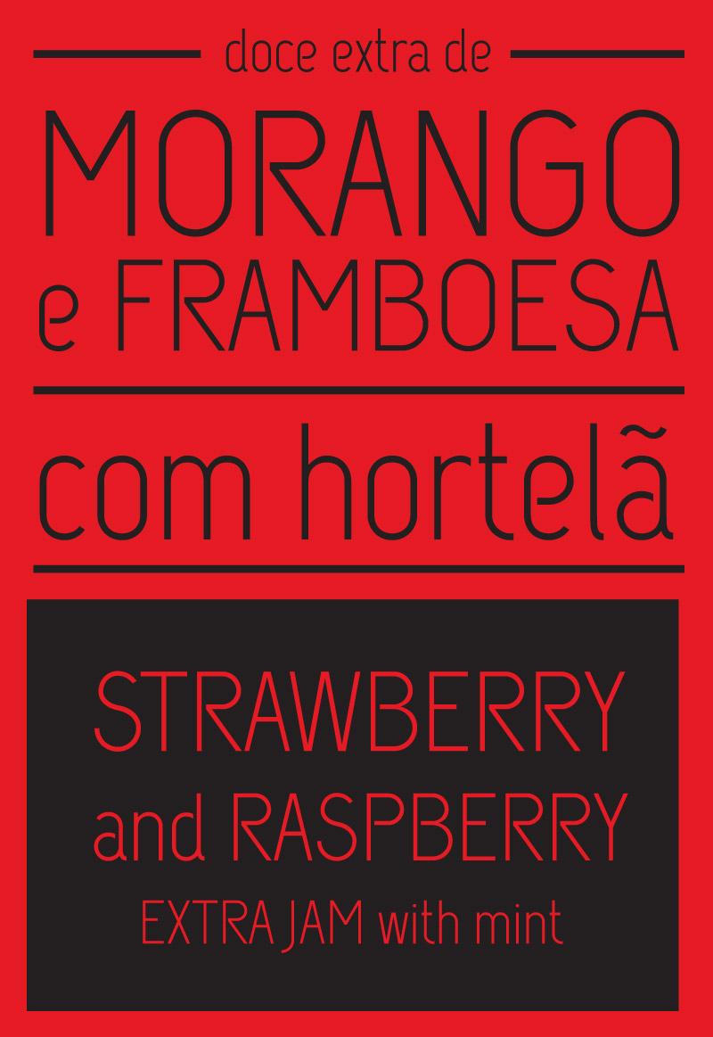 DOCE EXTRA DE MORANGO E FRAMBOESA COM HORTELÃ